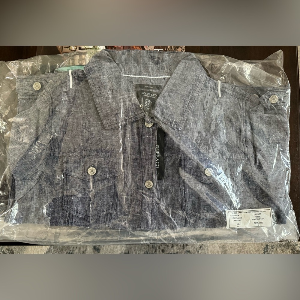 🎉LAST PIECE 🎉JONES &‎ CO Linen Jean Jacket (RESTOCKED) - Picture 4 of 7